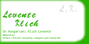 levente klich business card
